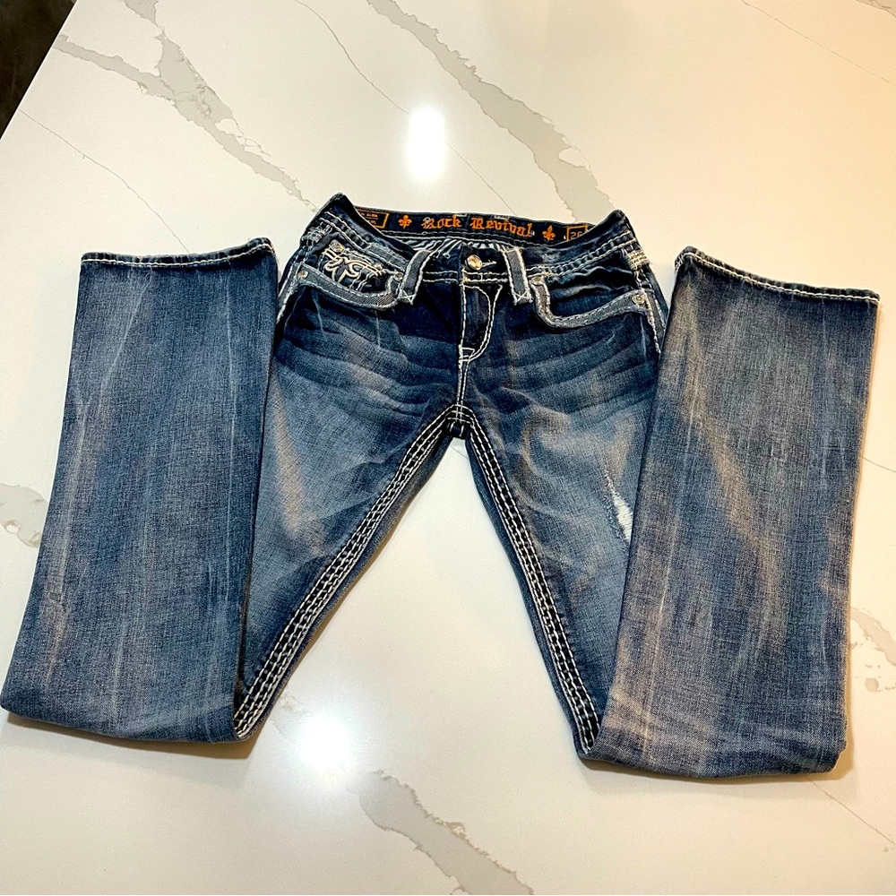 Rock Revival Stacey Boot cut Swarovski studded jeans size 26